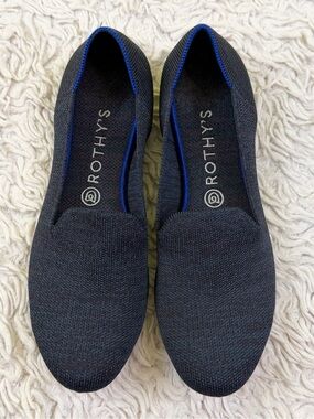 Rothy's The Loafter Navy and Charcoal Heather Slip on Flats